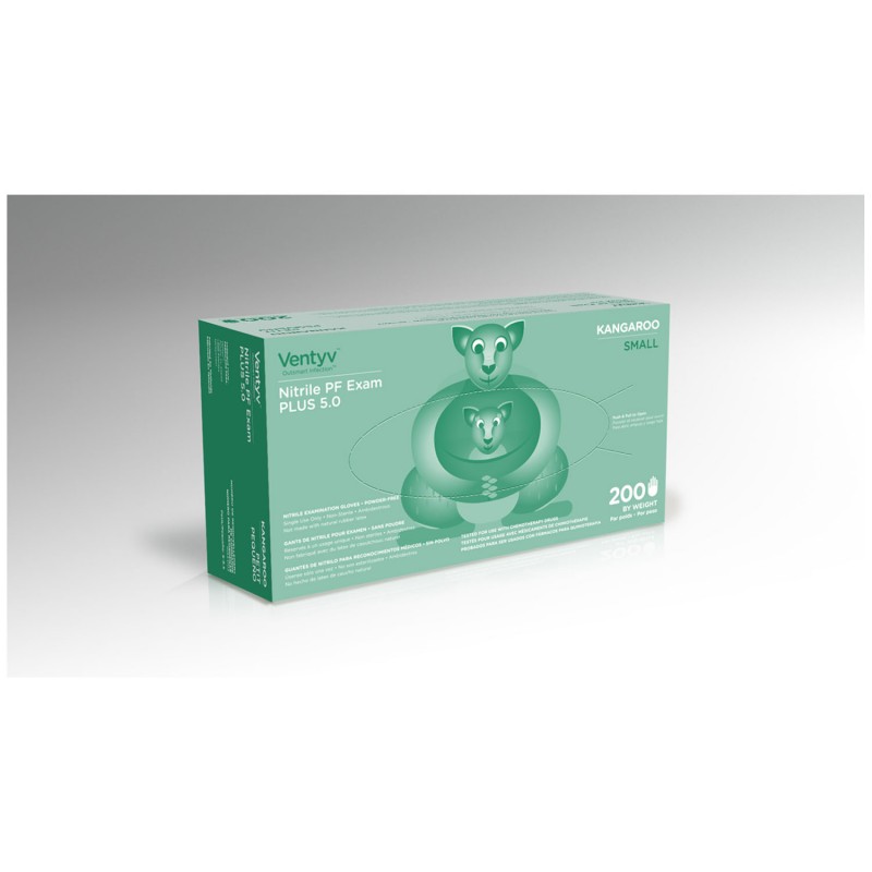 Ventyv 10334103 Glove, Exam, Nitrile, Powder-Free (PF), Textured Finger Tip, Chemotherapy Tested, Blue, Small, 200/bx, 10 bx/cs (60 cs/plt) (Continental US Only)