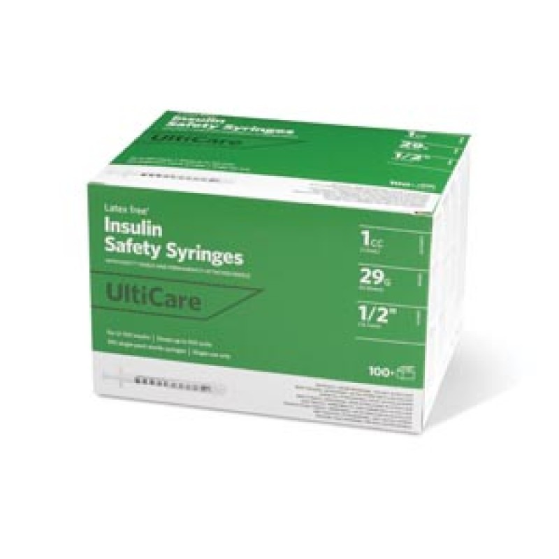 UltiMed, Inc. 03219 Insulin Syringe, Fixed Needle, 1cc, 29G x ½", 100/bx