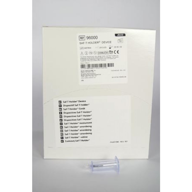 ICU Medical 96000 Saf-T Holder®, Male Luer Lock Adaptor, 50/bx, 4 bx/cs (US Only)