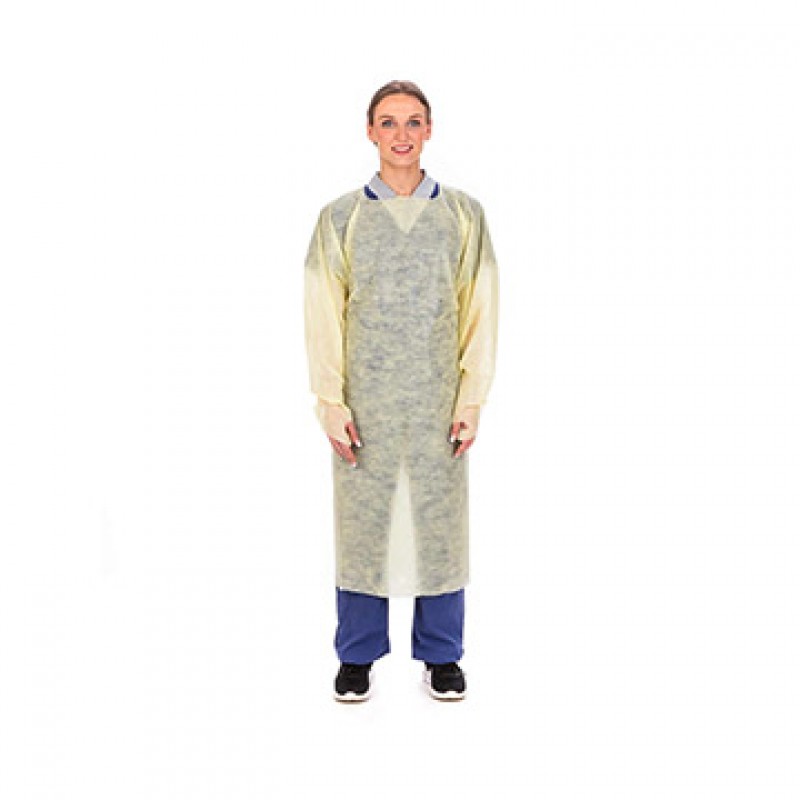 Protective Gown, SMS, Over-the-Head, Yellow, Universal, 25/pk, 4 pk/cs (Continental US Only)