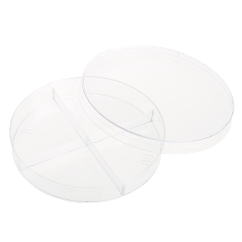 Sycamore Life Sciences SLS667684, 4 Compartment Petri Dish, 100 mm x 15 mm, Stackable, Sterile, 500 Dishes