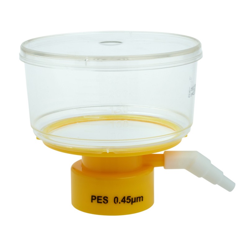 229712 CELLTREAT Bottle Top Filter, PES, 50 mm, 0.45 μm, 250 mL, Polypropylene Housing, Graduated, Sterile (Pack of 24, Individually Packaged)