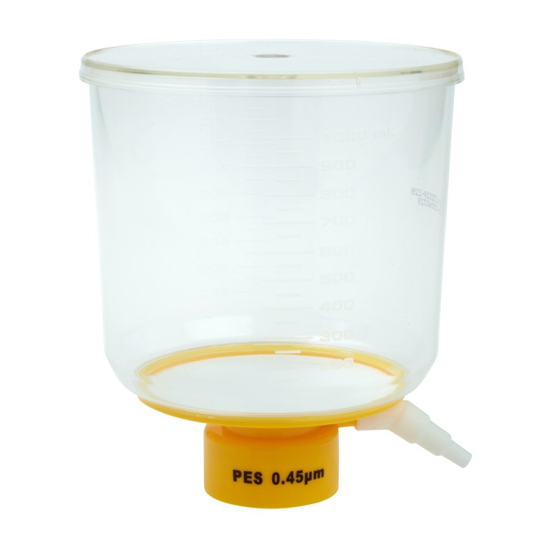 229714 CELLTREAT Bottle Top Filter, PES, 90 mm, 0.45 μm, 1000 mL, Polypropylene Housing, Graduated, Sterile (Pack of 24, Individually Packaged)
