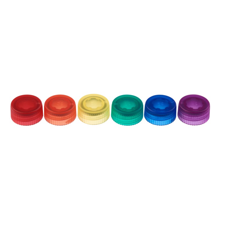 230842A CellTreat CAP ONLY, Screw Top Micro Tube Cap, O-Ring, Translucent, Assorted Colors, Non-sterile (1000/Case)