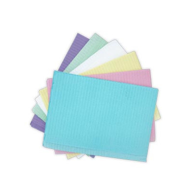 Dukal Corporation 27402 Patient Bibs, 2-Ply Tissue/ 1-Ply Poly, 13" x 18", Yellow, 125/pk, 4 pk/cs (55 cs/plt)
