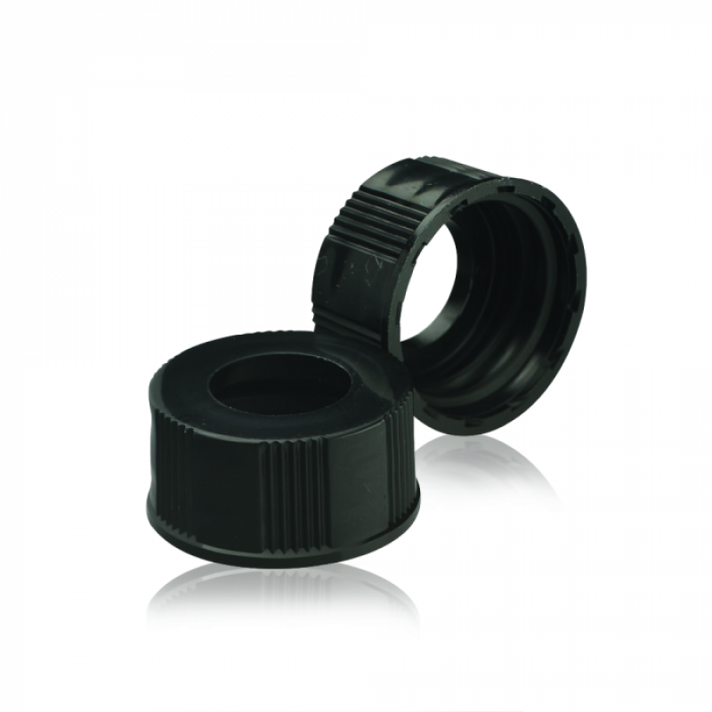 WHEATON® 240683 Black Phenolic Open Top Screw Cap, 33-430, Gray Butyl, Case of 1000 (Default)