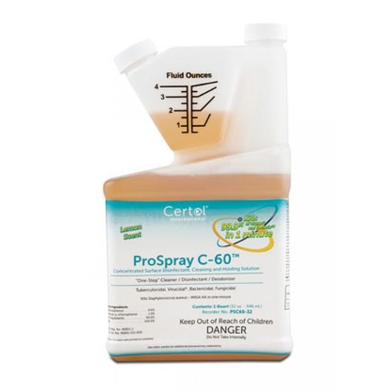 MicroCare, LLC PSC60/32 Concentrated Surface Disinfectant/ Cleaner, Meter Dose Bottle, 32 oz, Makes 8 Gallons, 12btl/cs (Item is considered HAZMAT and cannot ship via Air or to AK, GU, HI, PR, VI)