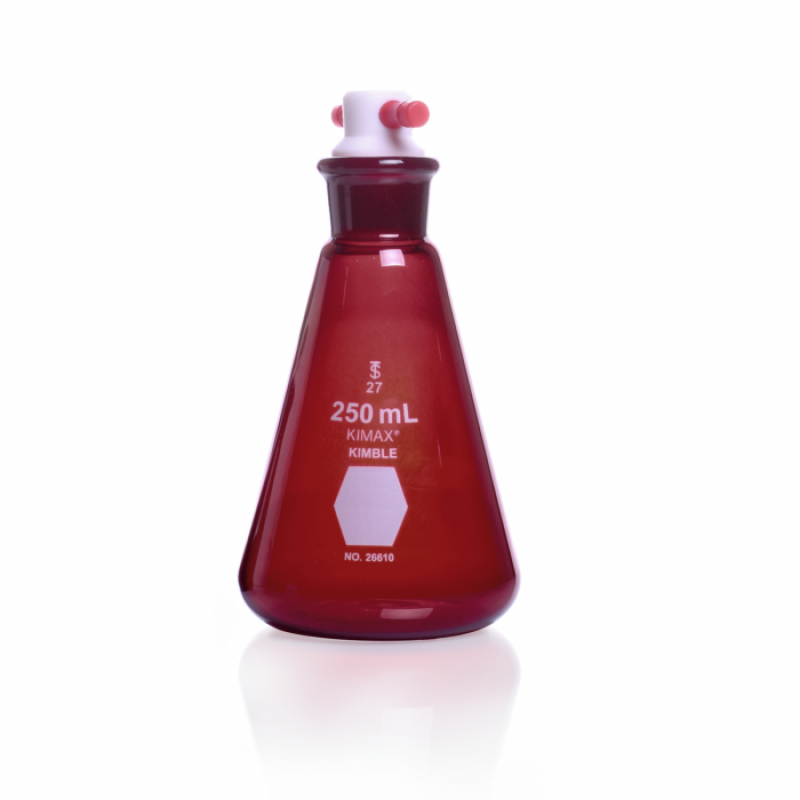 KIMBLE® 26610-250 RAY-SORB® Erlenmeyer Flask, Red, 250 mL