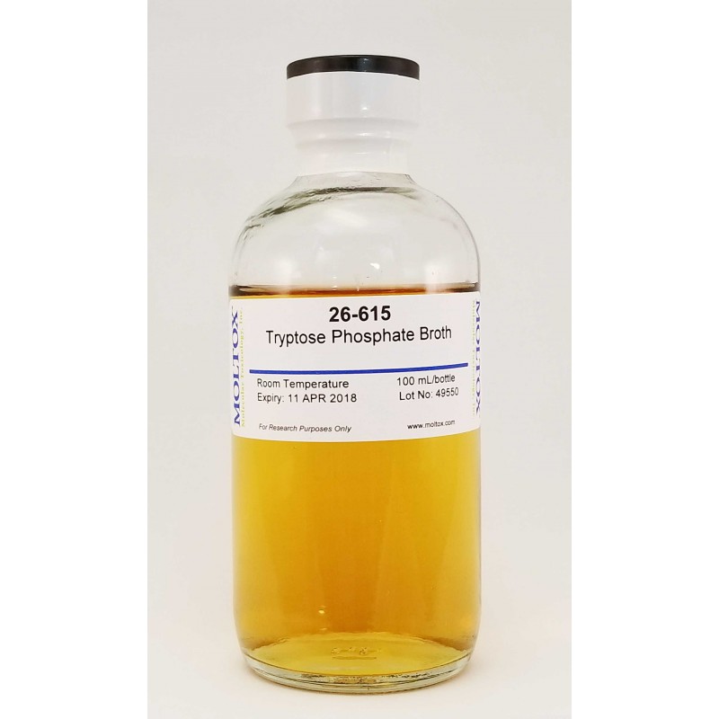 26-615, Tryptose Phosphate Broth 100ml, Broth, 100 ml, Culture Media, Moltox