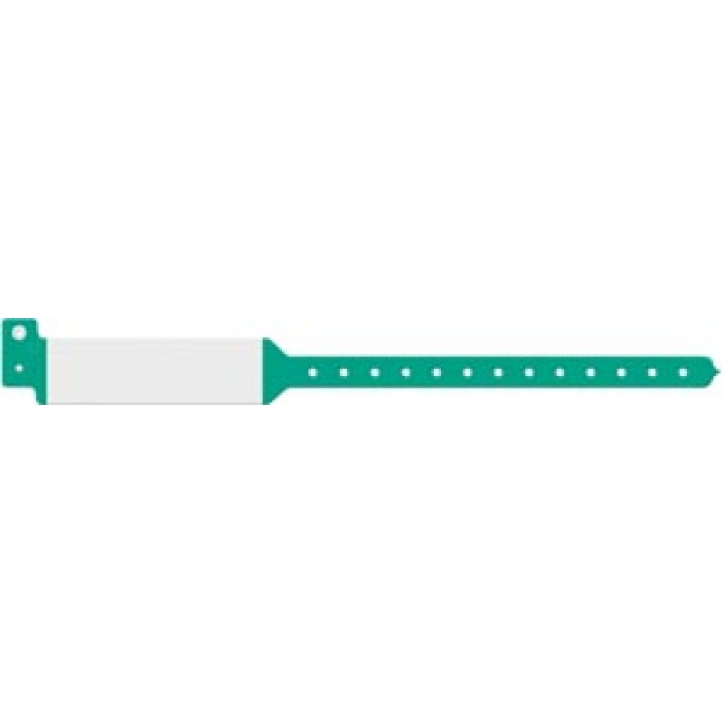 Medical ID Solutions 3223C Wristband, Adult, Imprinter Tri-Laminate, Custom Printed, Green, 500/bx