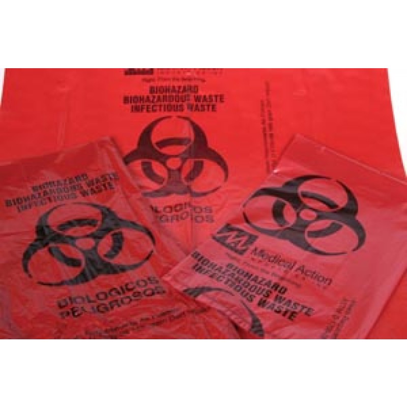 Medegen Medical Products, LLC 108M Infectious Waste Bag, 25" x 34" Red, 1.2 mil, 250/cs (80 cs/plt)