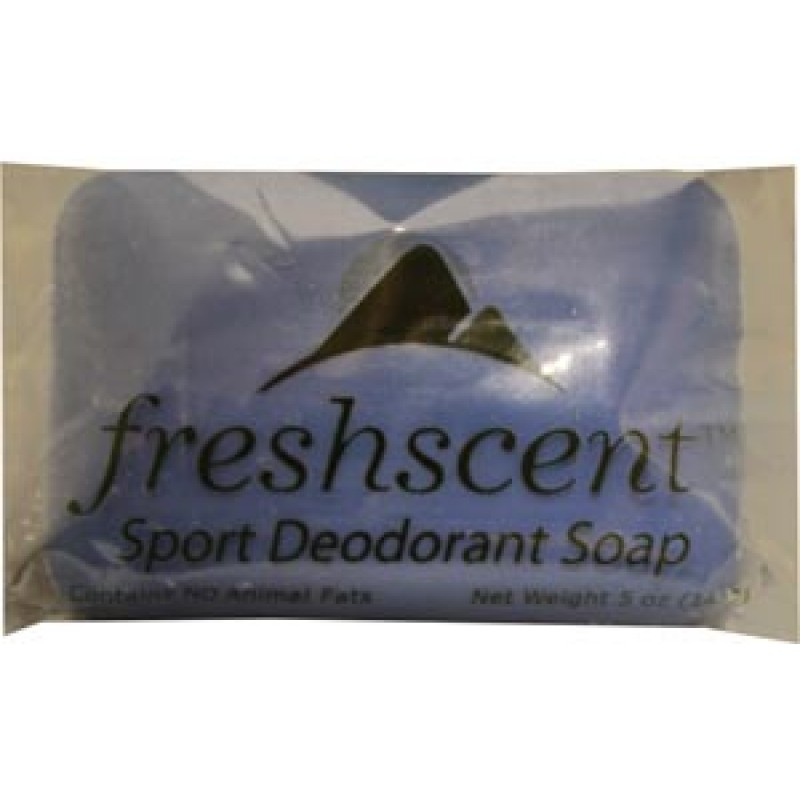 New World Imports SPTBS5 Freshscent Sport Deodorant Soap, Vegetable Based, Individually Wrapped, 5 oz, 72/cs