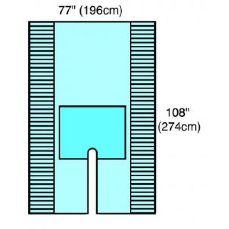 Split Surgical Drape, 77" x 108", AAMI Level 4, Sterile, 10/cs (Continental US Only)