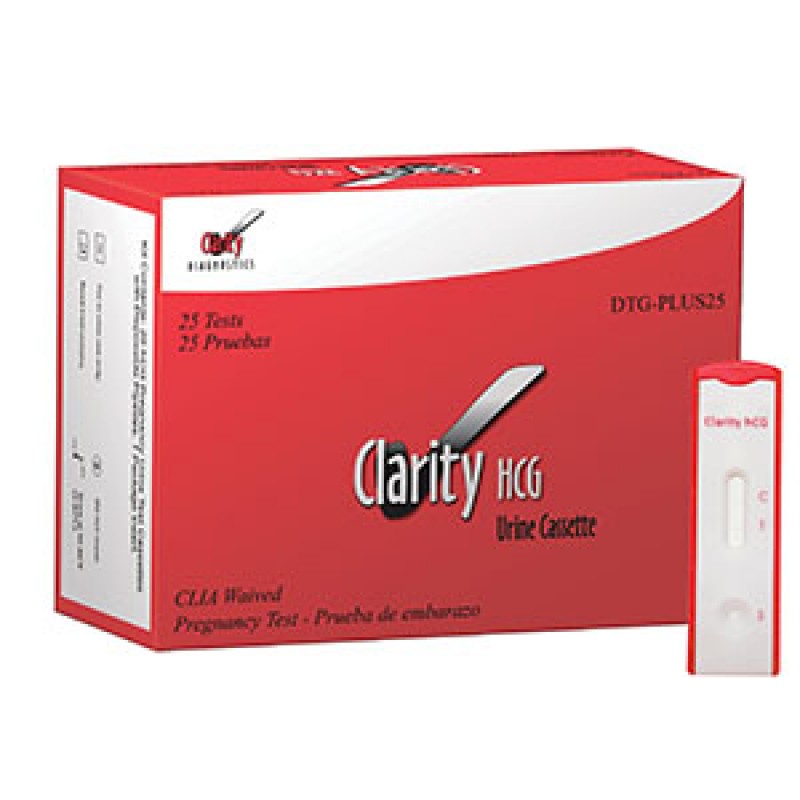 Clarity Diagnostics, LLC DTG-PLUS25 Clarity HCG Test Cassettes, CLIA Waived, 25/bx