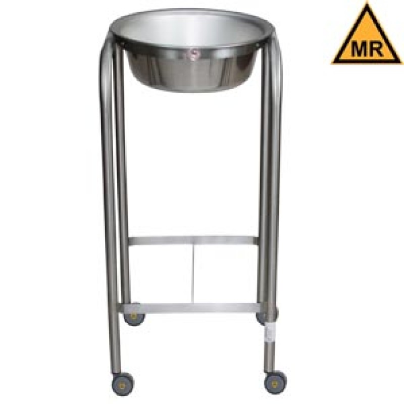 Blickman Industries 0717807166 Baker Single Basin Solution Stand, 33"H, Stainless Steel w/Basin, H-Brace, MRI Safe (DROP SHIP ONLY)