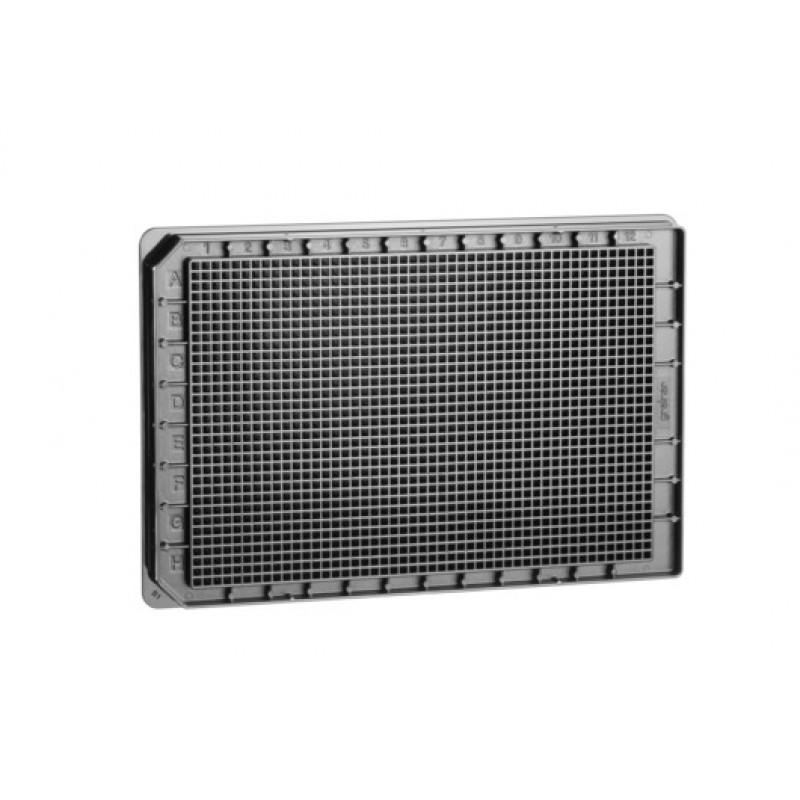 1536W HiBase Non-binding Plate, PS, Flat Bottom, Black