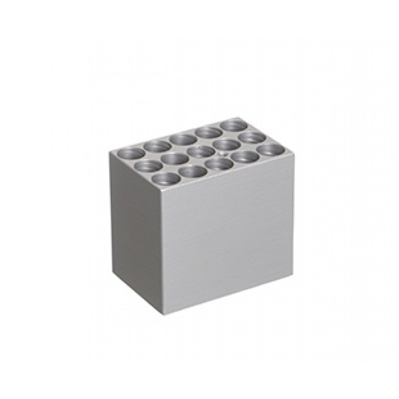 Mini Dry Bath BLOCK, F, 15 x 12/13 mm Tubes, 60 mm Tall