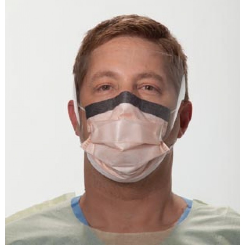 O&M Halyard 28804 Surgical Mask, Wraparound Visor, Fog-Free, Earloop, Orange, 25/bx, 4 bx/cs (US Only)