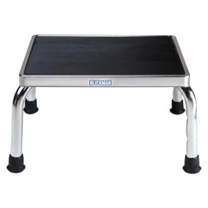 Blickman Industries 1021251640 Step Stool 1250, Chrome w/o Handrail w/Mounting Holes (DROP SHIP ONLY)