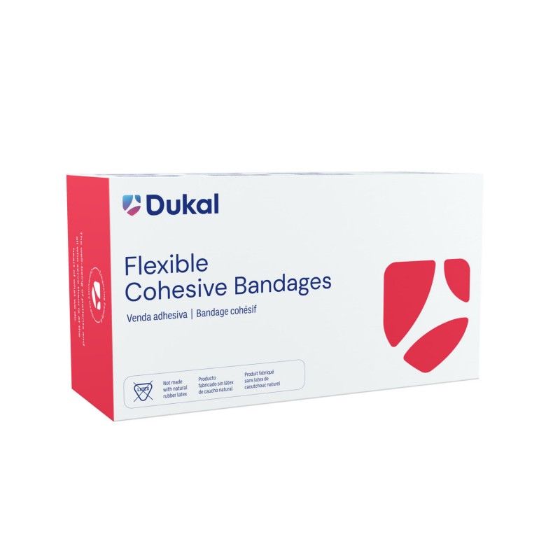 Dukal Corporation 8016ASLF Bandage, Cohesive, 1" x 5 yds, Latex Free (LF), Non-Sterile, Assorted Colors, 1 rl/pk, 30 pk/bx