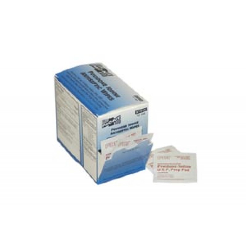 First Aid Only/Acme United Corporation 12-150 PVP Iodine Wipes, 100/bx  (DROP SHIP ONLY - $150 Minimum Order)