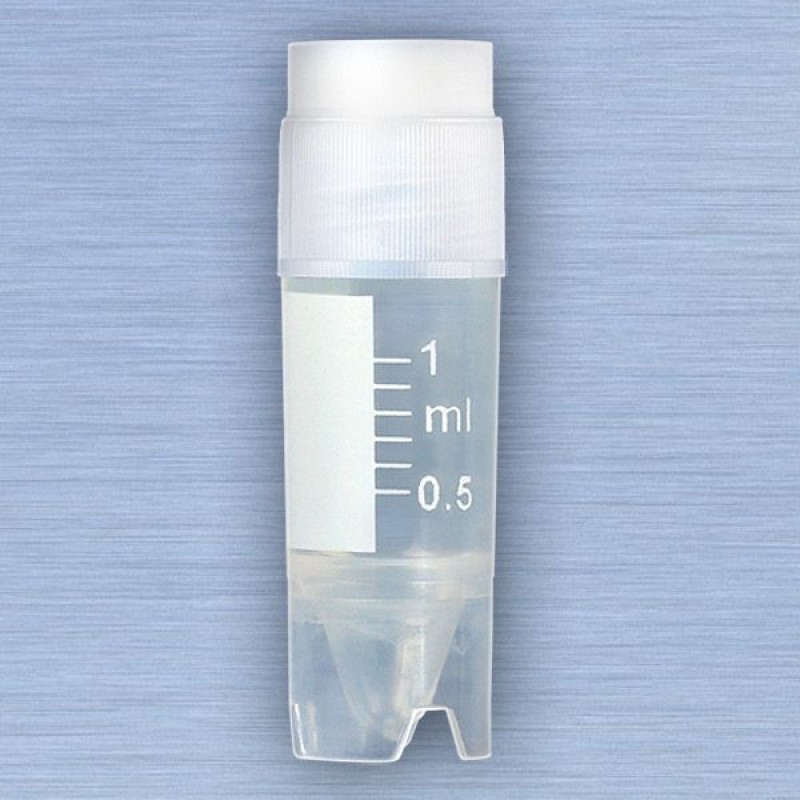 Globe Scientific 1.0 mL Cryogenic Vial, Natural, Sterile, Self-Standing, External Thread Cap
