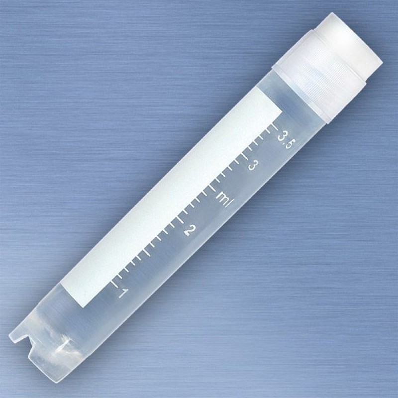 Globe Scientific 4.0 mL Cryogenic Vial, Natural, Sterile, Self-Standing, External Thread Cap