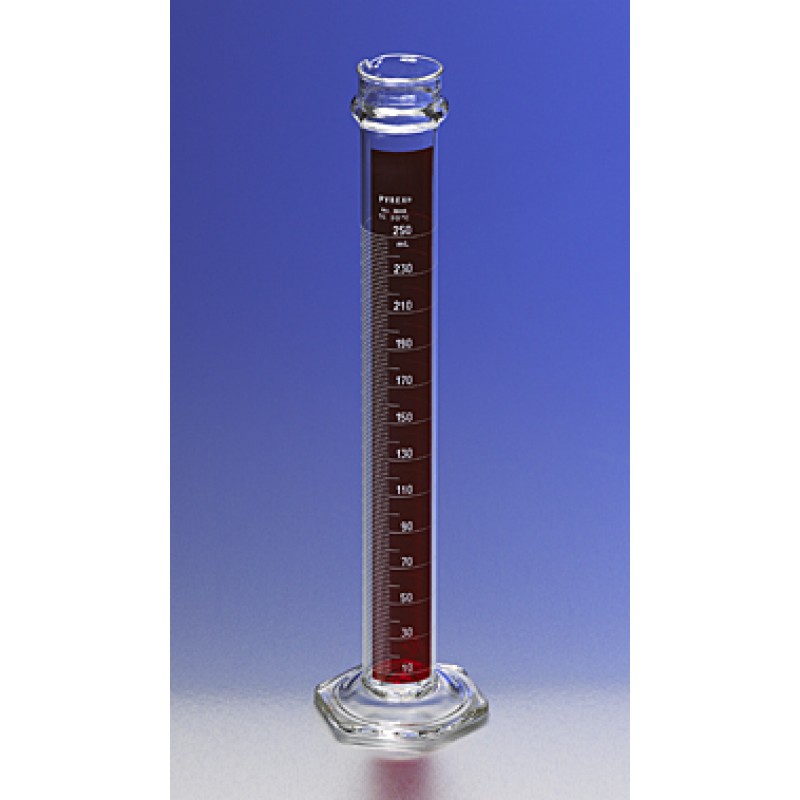 Corning 3046-25 PYREX® 25 mL Single Metric Scale Cylinders, Reinforced Glass Bead, Lifetime Red™, TC