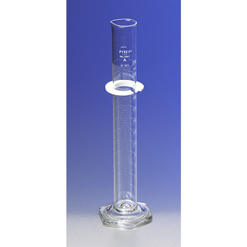 Corning 3062-2L PYREX® 2L Single Metric Scale Cylinder, Serialized/Certified Class A, White Graduations, TD