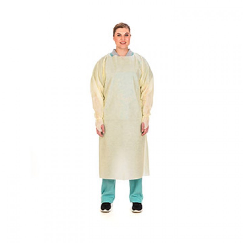 Protective Gown, Medium Weight, Over-the-Head, Yellow, X-Large, 10/pk, 10 pk/cs (Continental US Only) (On Vendor Allocation - Availibility May Be Limited)