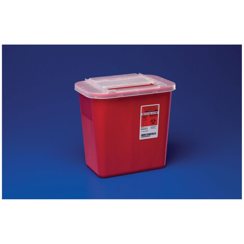 Container, 2 Gal, Red, Clear Lid, 10.1"H x 7¼"D x 8½"W, 20/cs (28 cs/plt) (020583) (Continental US Only)