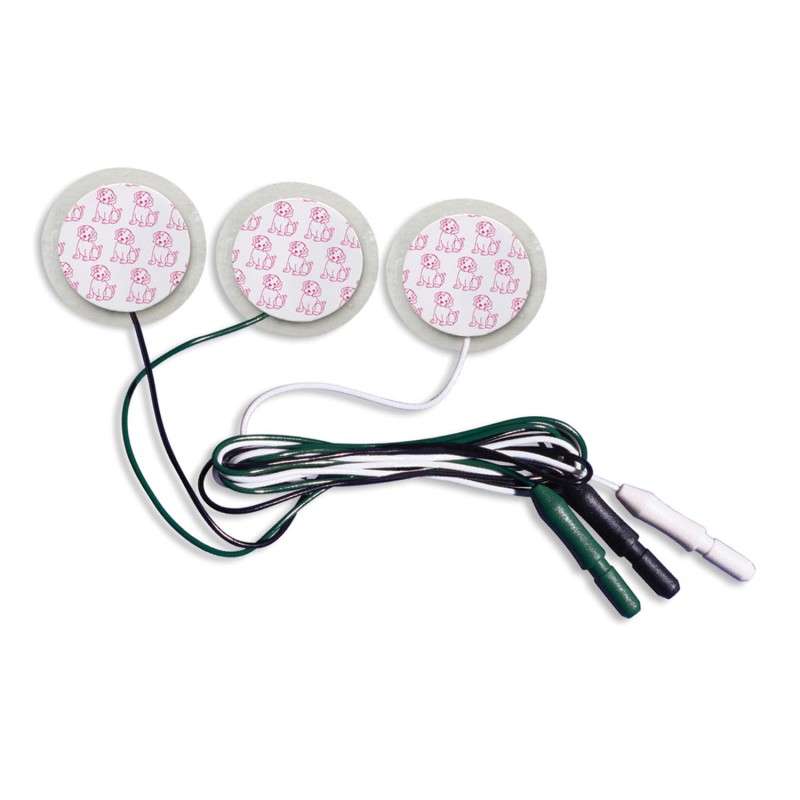 ECG Electrode, Neonatal, PuppyDog, Large Pre-Wired, Tape 1042PTS, Radiolucent Lead Wires, 3/strip, 100 strip/cs (Continental US Only) (Item on Manufacturer Backorder - Inventory Limited when Available)