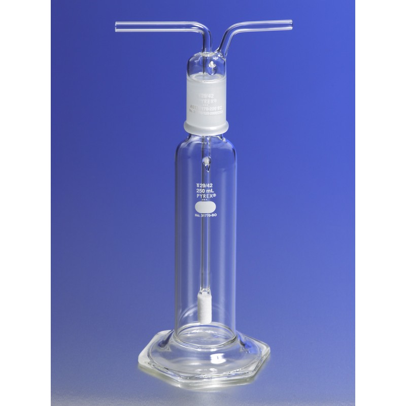 Corning 31770-250C PYREX® 250 mL Gas Washing Bottle with Coarse Fritted Cylinder