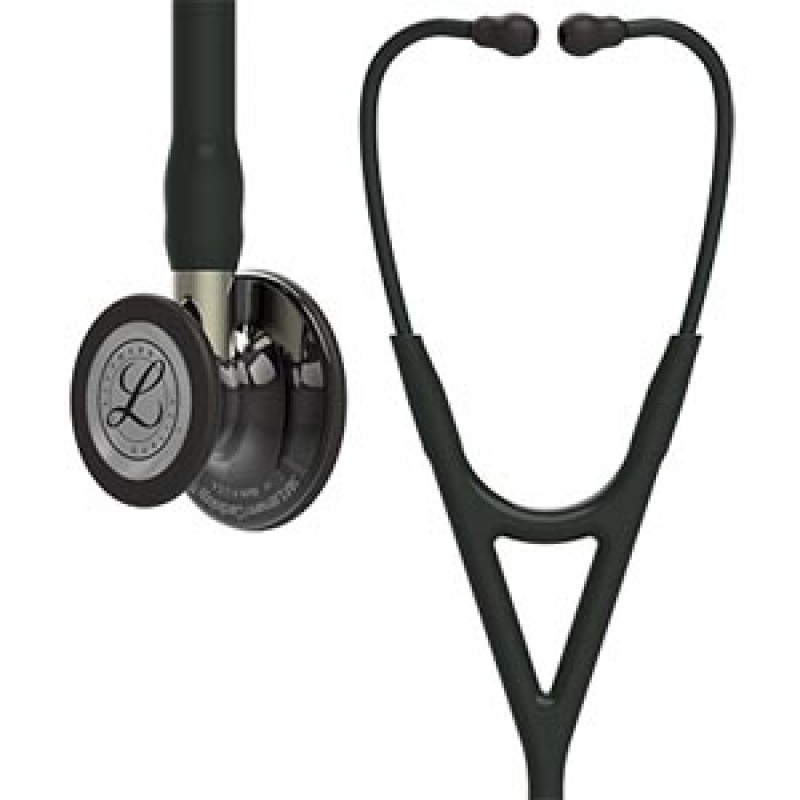3M Health Care 6204 Stethoscope, High Polish Smoke Finish Chestpiece, Black Tube, Champagne Stem and Black Headset, 27" (Continental US+HI Only) (Littmann items are only available for sale online by distributors authorized by 3M Littmann)