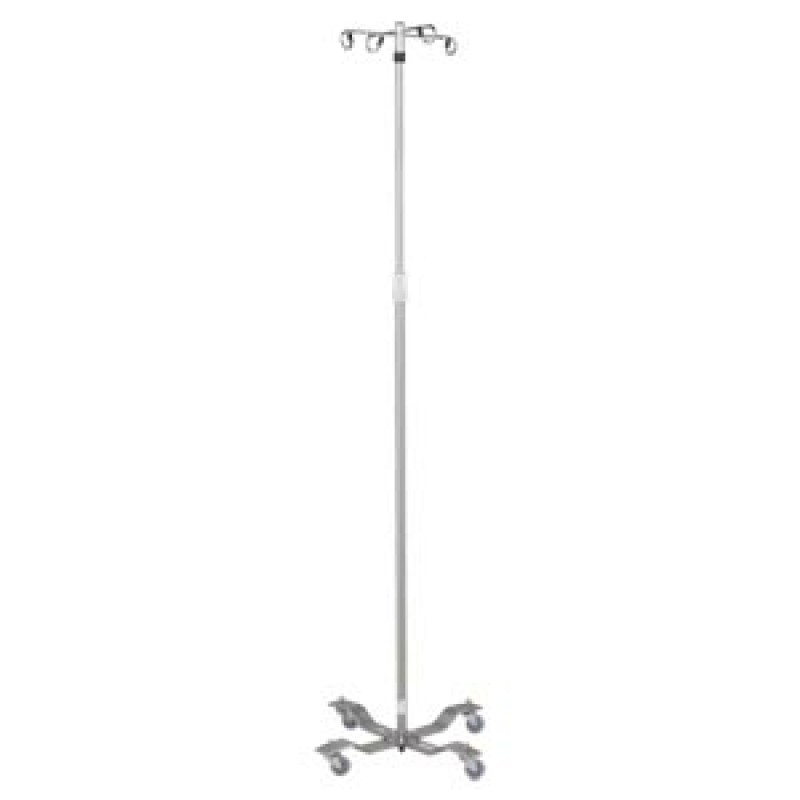 Blickman Industries 0528890400 IV Stand, 4 Hook, Twist Lock, 4 Leg, 21 1/4" Diameter Stainless Steel Low Center of Gravity Welded Base (DROP SHIP ONLY)