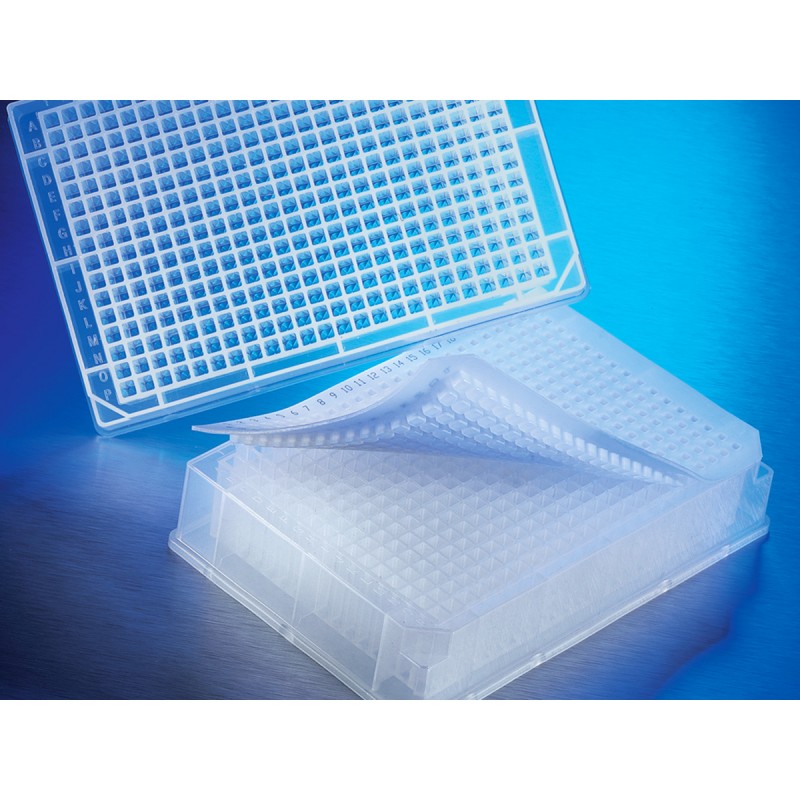 Corning 3347 Corning® 384-well Clear V-Bottom Polypropylene Not Treated Deep Well Plate, Square Well, 5 per Bag, Nonsterile