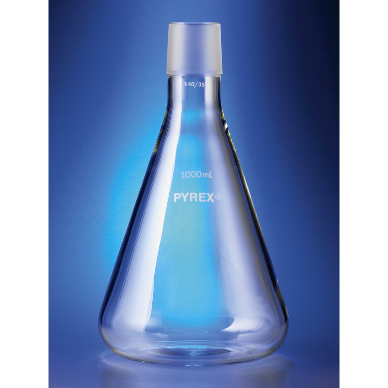 Corning 33985-4L PYREX® 4000 mL Erlenmeyer Flask with 40/35 Standard Taper Joint, without Tubulation