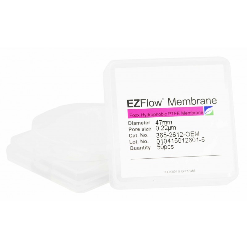 365-2612-OEM EZFlow®  Membrane Disc Filter, 0.22µm Hydrophobic PTFE, 47mm, 50/pack, Foxx Life Sciences