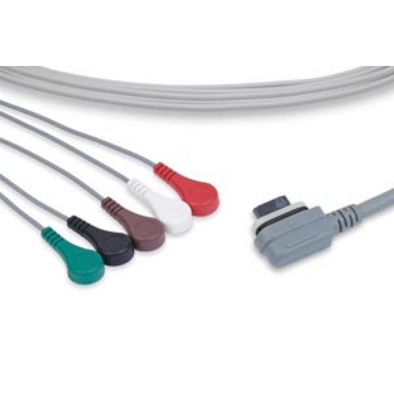Cables and Sensors LC5-98S0 ECG Telemetry Leadwire, 5 Leads Snap, GE Healthcare Compatible w/ OEM: 2008594-001 (DROP SHIP ONLY) (Freight Terms are Prepaid & Added to Invoice - Contact Vendor for Specifics)