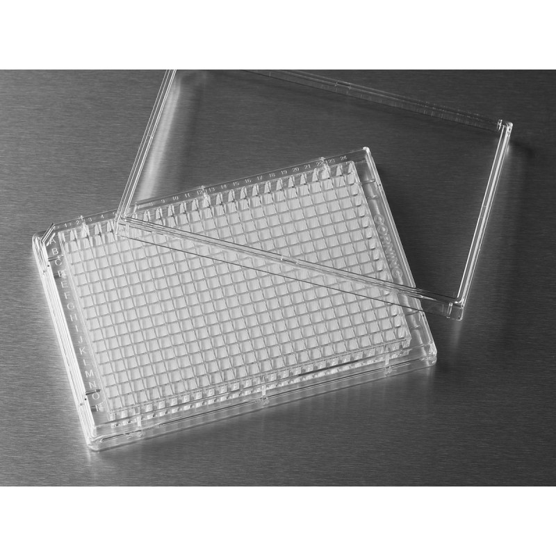 Corning 3701 Corning® 384-well Clear Flat Bottom Polystyrene TC-treated Microplates, 20 per Bag, with Lid, Sterile