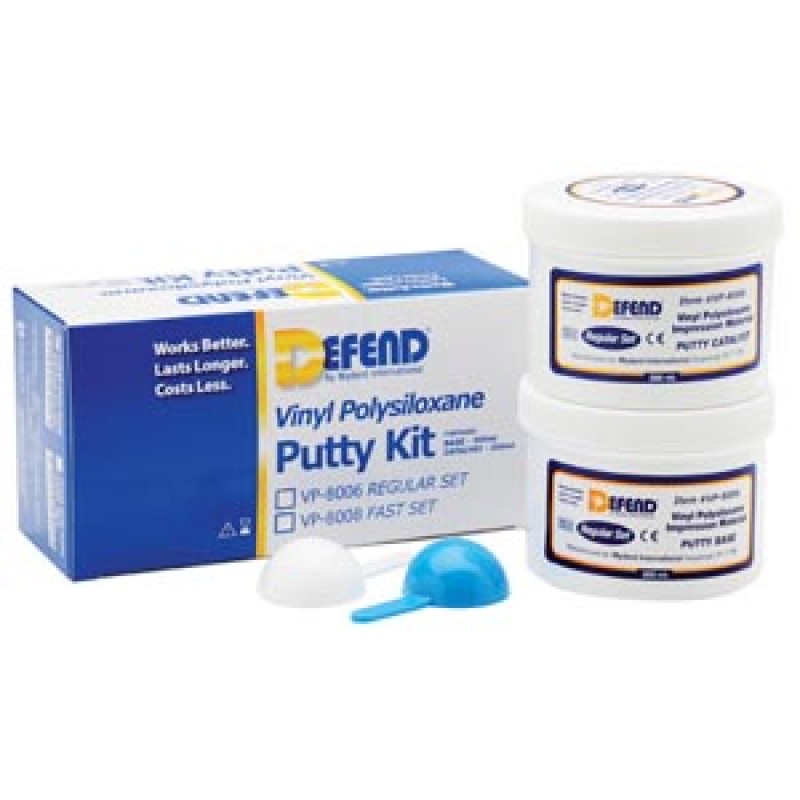 Mydent VP-8006 Vinyl Polysiloxane Putty Kit-Regular Set. Includes 2x300 mL jars + 2 scoops