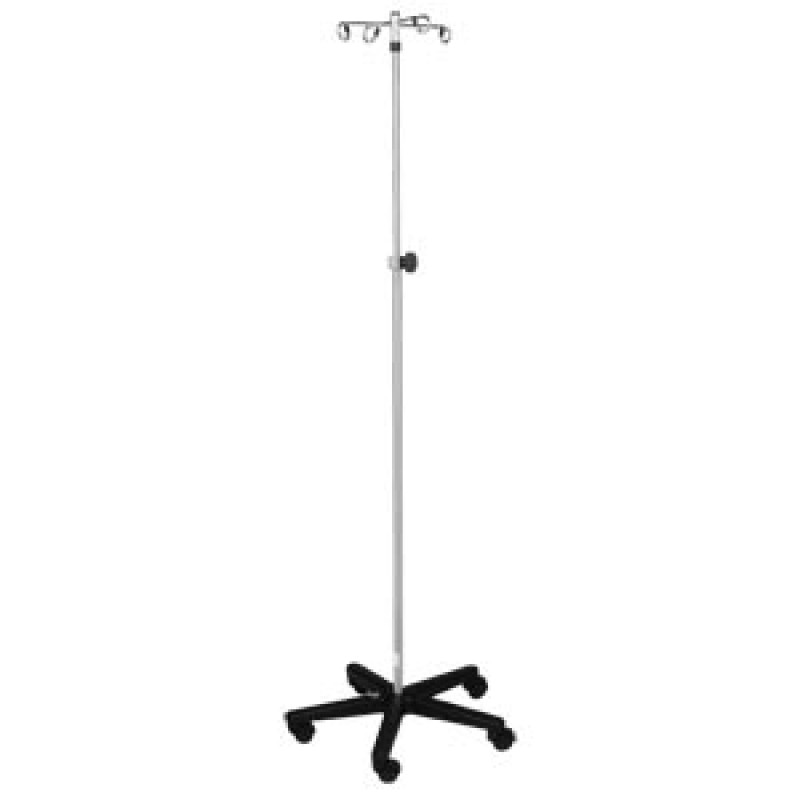 Blickman Industries 0539A02304 IV Stand, Washable Cart, 4 Hook Ram's Horn, 5 Leg Base On Unhooded Washable Casters (DROP SHIP ONLY)