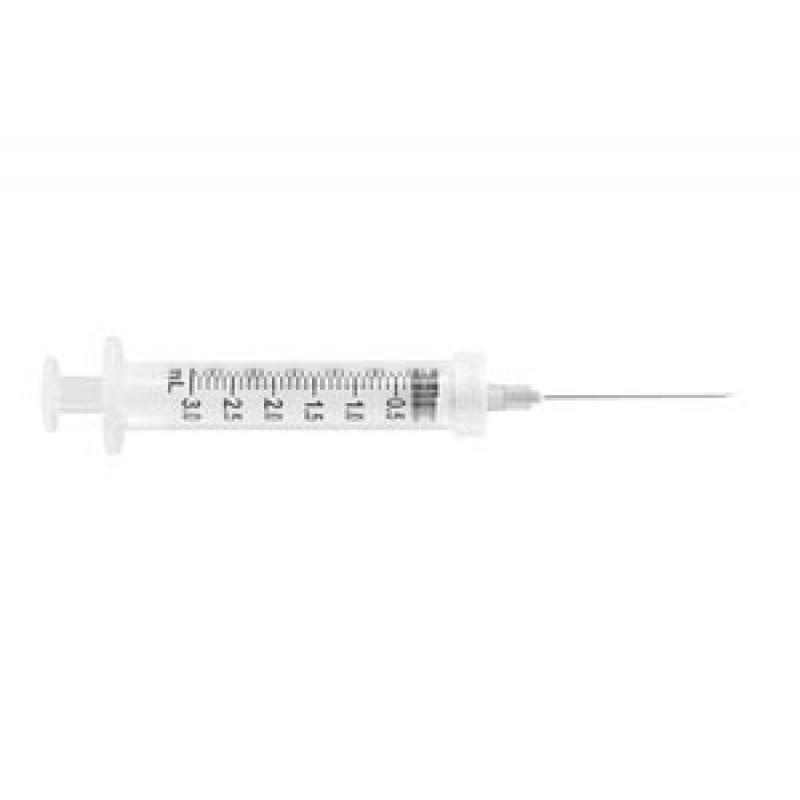 UltiMed, Inc. 63005 Safety Syringe, Detachable Needle, 3mL, 22G x 1 ½", 100/bx