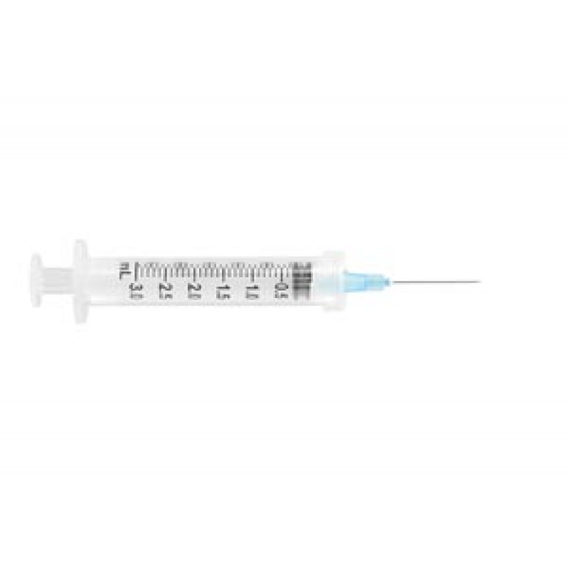 UltiMed, Inc. 63006 Safety Syringe, Detachable Needle, 3mL, 23G x 1", 100/bx
