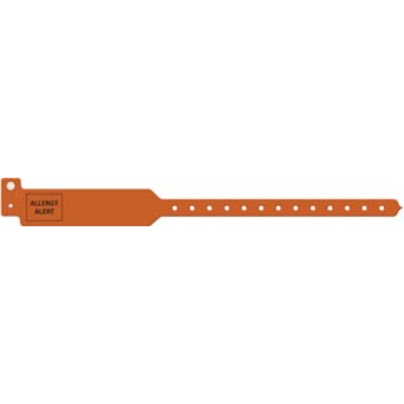 Medical ID Solutions 3205-AA Wristband, Adult, 12", Tri-Laminate, Allergy Alert, Orange, 250/bx