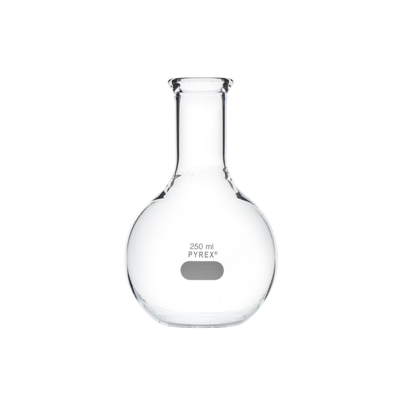 Corning 4060-250 PYREX® 250 mL Long Neck Boiling Flask, Flat Bottom and Tooled Mouth