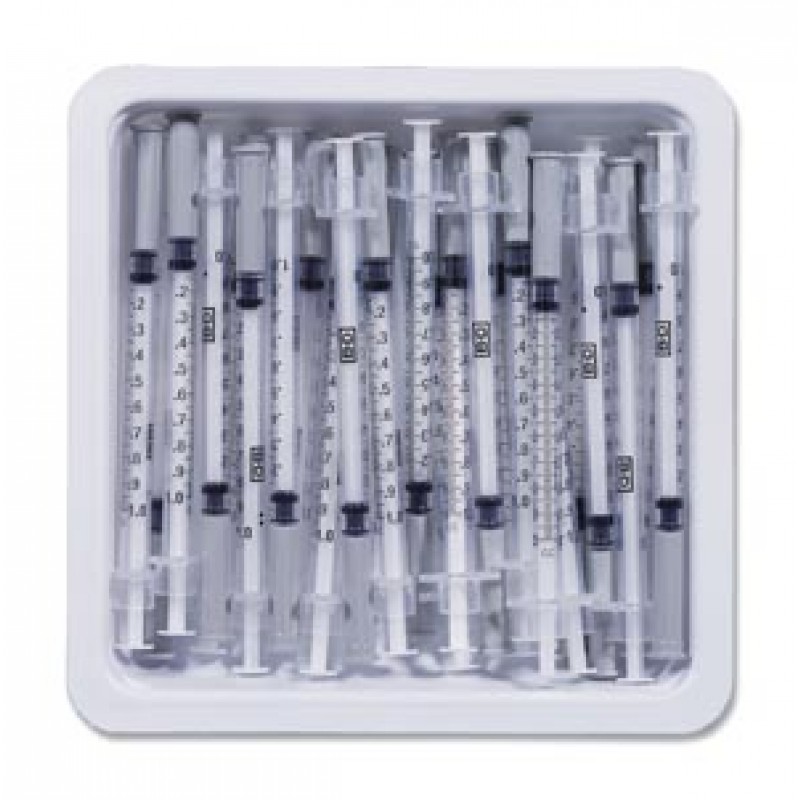 BD 305542 Allergist Tray, 1mL, Permanently Attached Needle, 27G x 3/8", Regular Bevel, 25/tray, 40 trays/cs (Continental US Only) (Drop Ship Requires Pre-Approval)