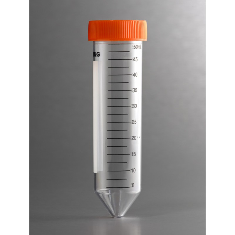 Corning 430304 Corning® 50 mL PET Centrifuge Tubes, Conical Bottom with Plug Seal Cap, Rack Packed, Sterile, 25/Rack, 500/Case