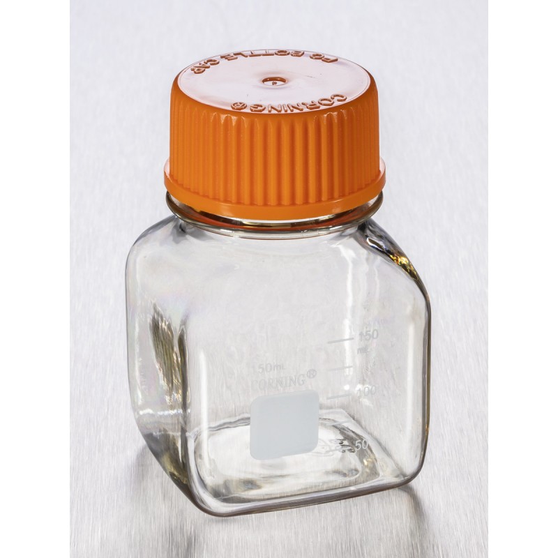 Corning 431430 Corning® 150 mL Square Polycarbonate Storage Bottles with 45 mm Caps, Individually Wrapped