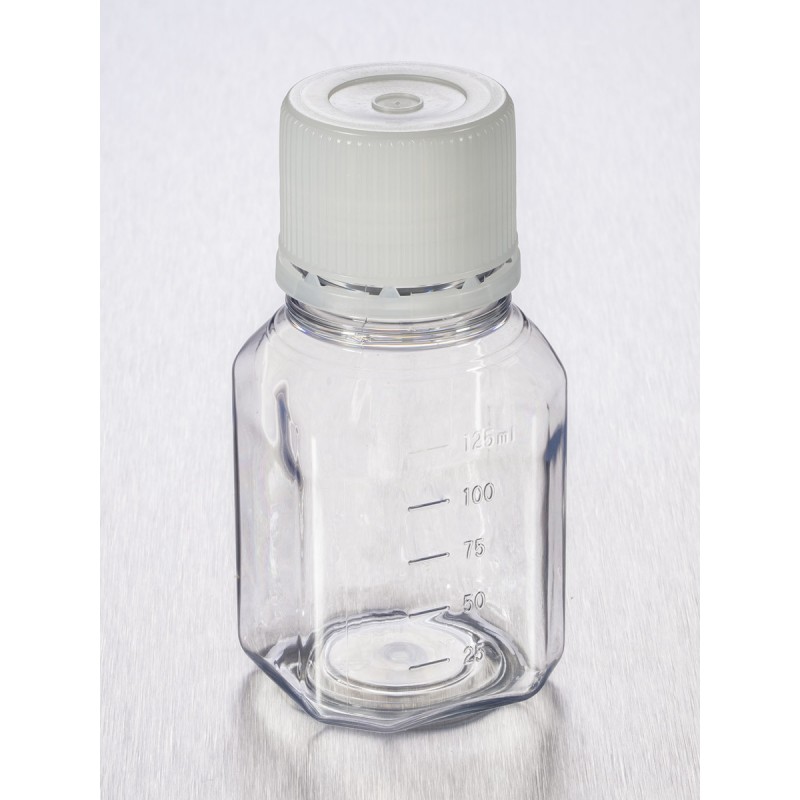 Corning 431731 Corning® 125 mL Octagonal PET Storage Bottles with 31.7 mm Screw Caps, Sterile